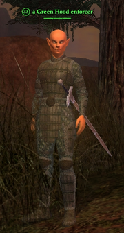 A Green Hood enforcer