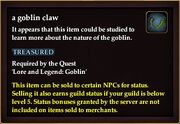 A goblin claw