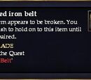 A rusted iron belt