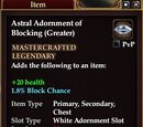 Astral Adornment of Blocking (Greater)