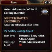 Astral Adornment of Swift Casting (Greater)