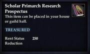 Scholar Primarch Research Prospectus