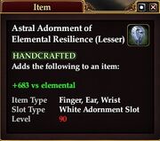 Astral Adornment of Elemental Resilience (Lesser)