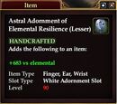 Astral Adornment of Elemental Resilience (Lesser)