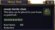Ornate ferrite chair
