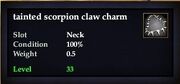 Tainted scorpion claw charm