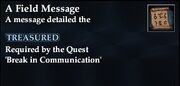 A Field Message