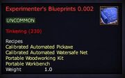 Experimenter's Blueprints 0.002
