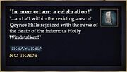 "In memoriam- a celebration!"