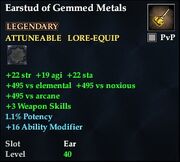 Earstud of Gemmed Metals