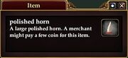 Polished horn