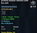 Pristine shadow imbued cloth hex doll