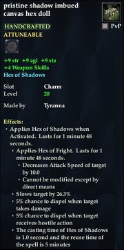 Pristine shadow imbued canvas hex doll