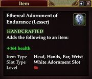 Ethereal Adornment of Endurance (Lesser)