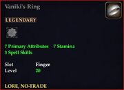 Vaniki's Ring