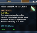 Focus: Lesser Critical Chance