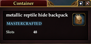 Metallic reptile hide backpack