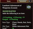 Lambent Adornment of Weaponry (Lesser)
