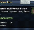 A pristine troll wooden crate