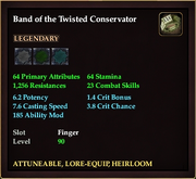 Band of the Twisted Conservator