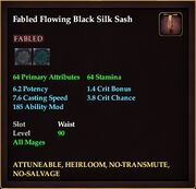 Fabled Flowing Black Silk Sash