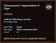Chronomaster's Augmentation of Vigor