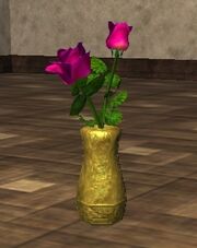 Pink Roses in an Oval Vase (Visible)