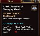 Astral Adornment of Damaging (Greater)