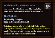 An elemental summoned core
