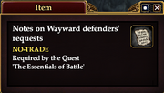 Notes on Wayward defenders' requests