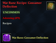 War Rune Recipe- Gossamer Deflection
