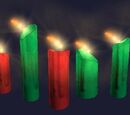 Red and green candles