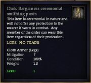 Dark Bargainers ceremonial smithing pants