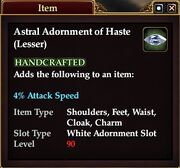 Astral Adornment of Haste (Lesser)