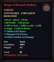 Torque of Peacock Feathers