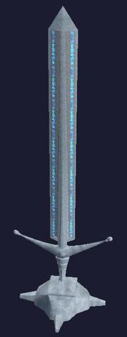 A Qeynos Claymore replica statue (Visible)