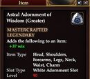 Astral Adornment of Wisdom (Greater)