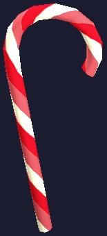 Decorative Red and White Candycane (Visible)