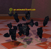 An animated barricade