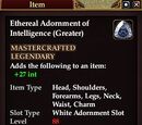 Ethereal Adornment of Intelligence (Greater)