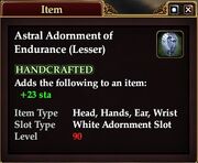 Astral Adornment of Endurance (Lesser)