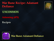 War Rune Recipe- Adamant Defiance