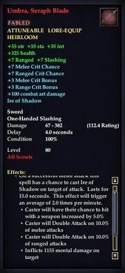 Umbra, Seraph Blade