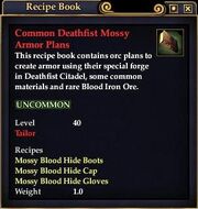 Common Deathfist Mossy Armor Plans