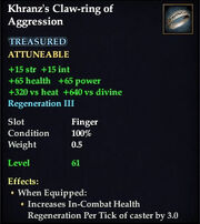 Khranz's Claw-ring of Aggression