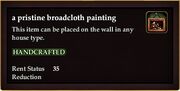 A pristine broadcloth painting
