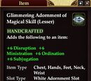 Glimmering Adornment of Magical Skill (Lesser)