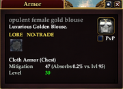 Opulent female gold blouse