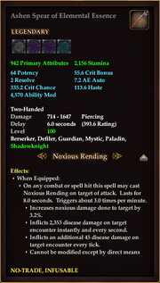 Ashen Spear of Elemental Essence