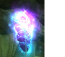 A blue glowing feather